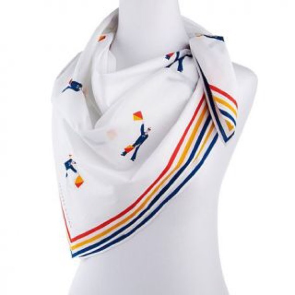 Vtg Jeffrey Banks Square Scarf Signal Flag/Navy
